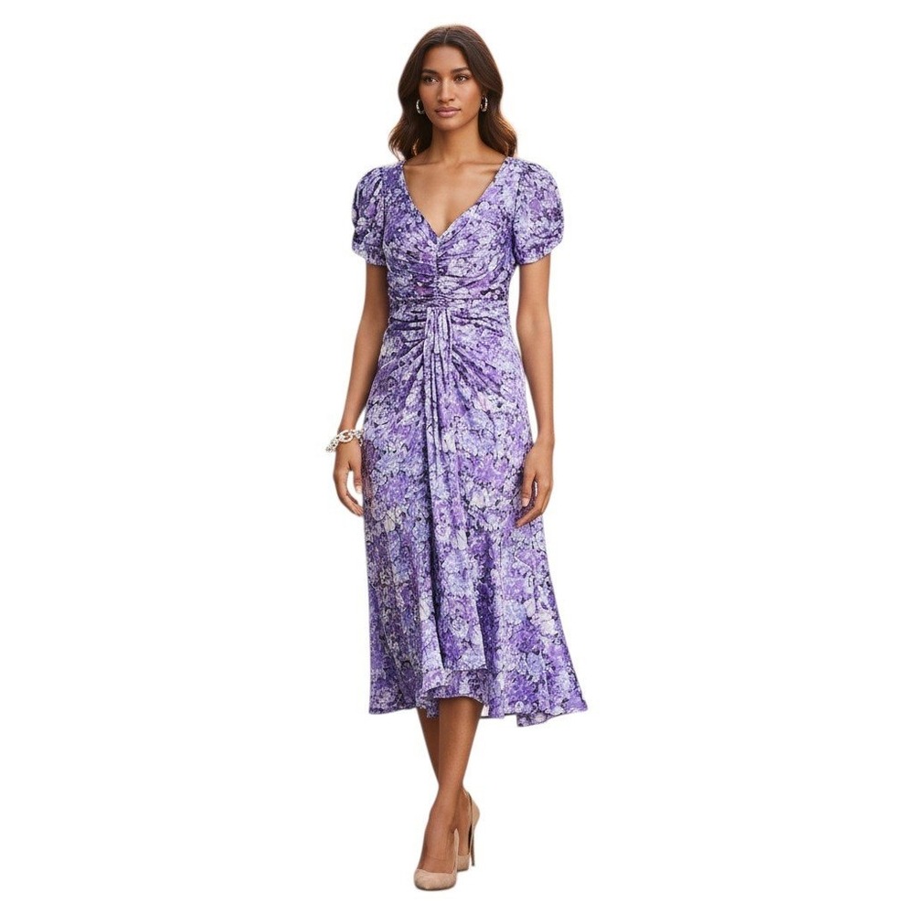 Cinq à Sept Painted Hydrangea Womens size 6 Sophisticated Luxury Event Dress